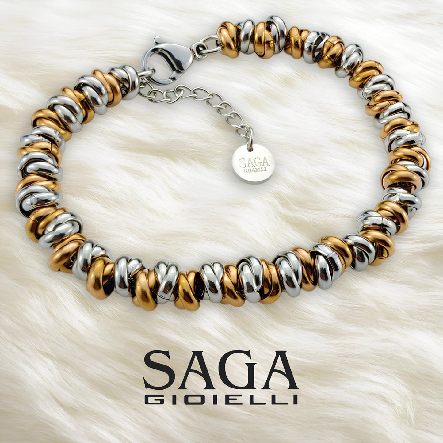 Bracciale da donna in acciaio intrecciato con nodi - My kingdom
