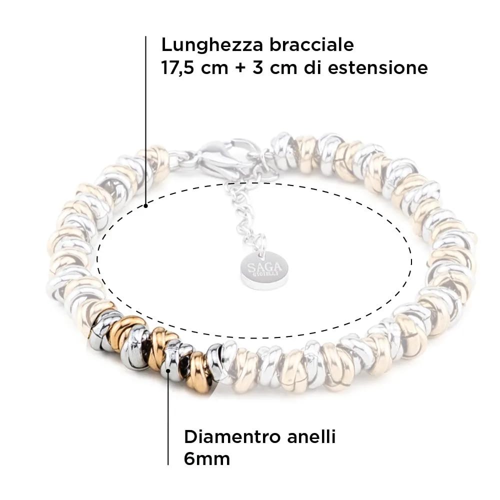 Bracciale da donna in acciaio intrecciato con nodi - My kingdom