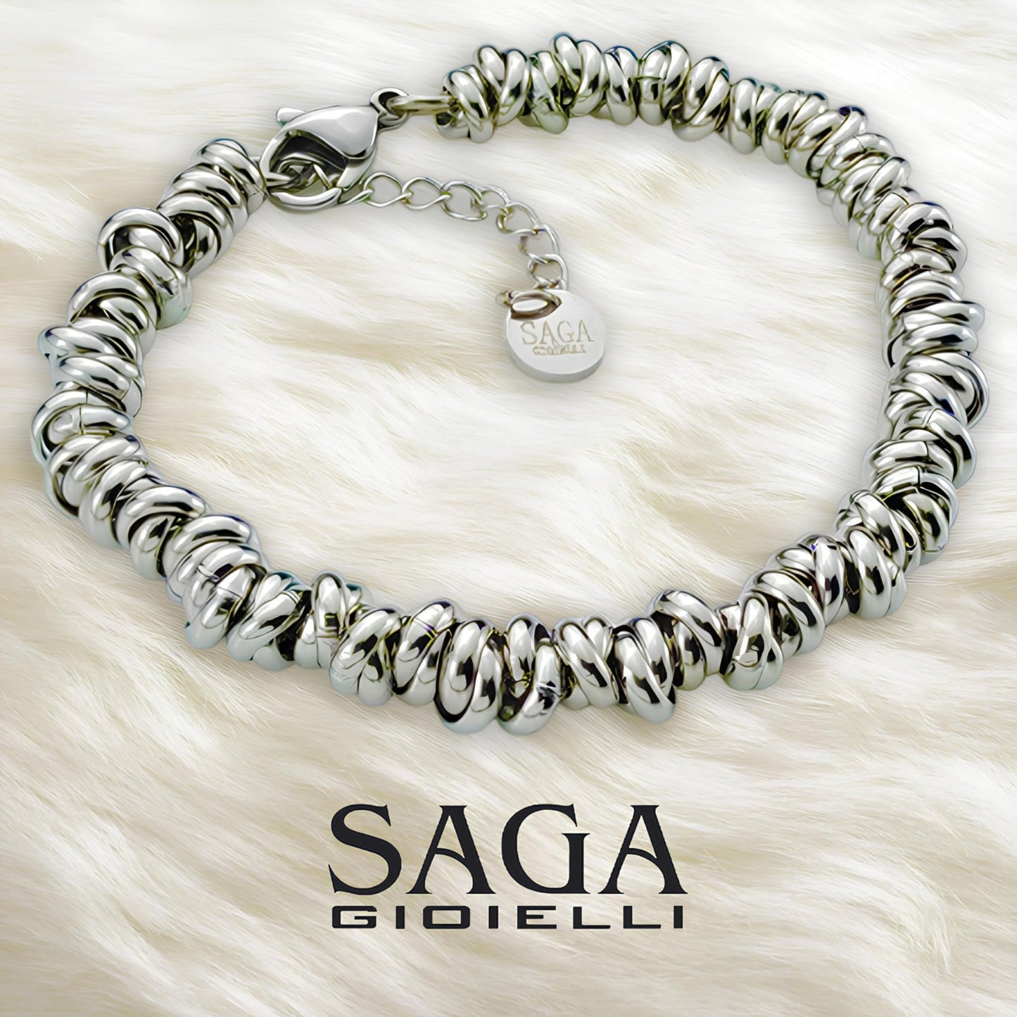 Bracciale da donna in acciaio intrecciato con nodi - My kingdom