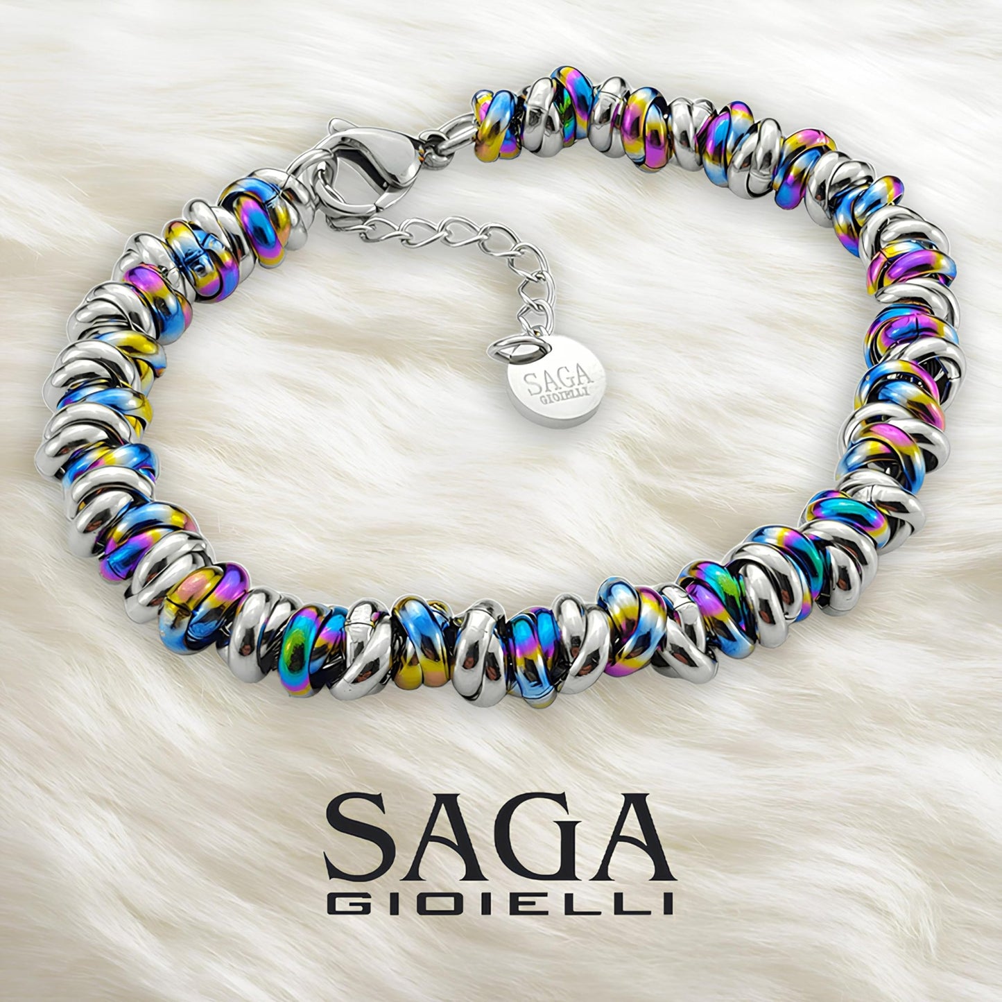 Bracciale da donna in acciaio intrecciato con nodi - My kingdom