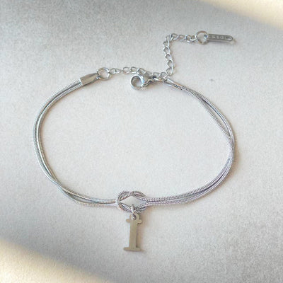 Bracciale con nodo d'amore e lettere - My kingdom