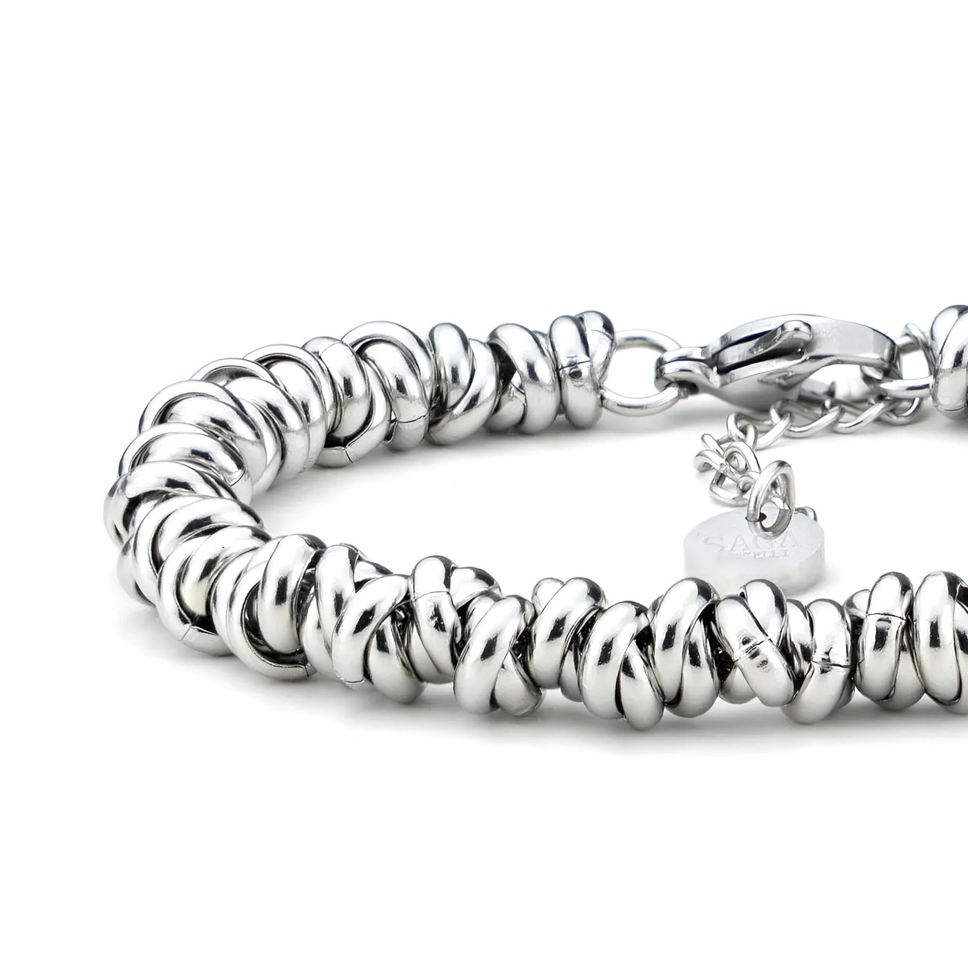 Bracciale da donna in acciaio intrecciato con nodi - My kingdom