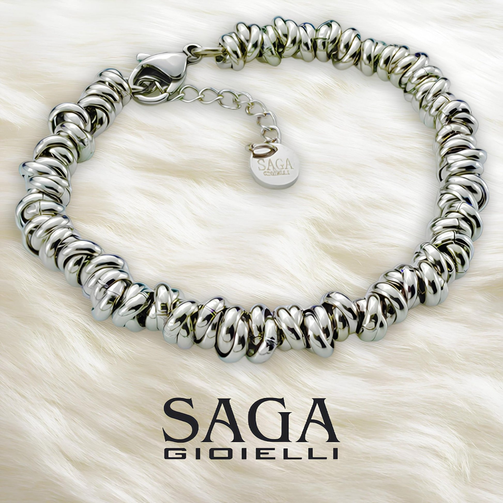 Bracciale da donna in acciaio intrecciato con nodi - My kingdom