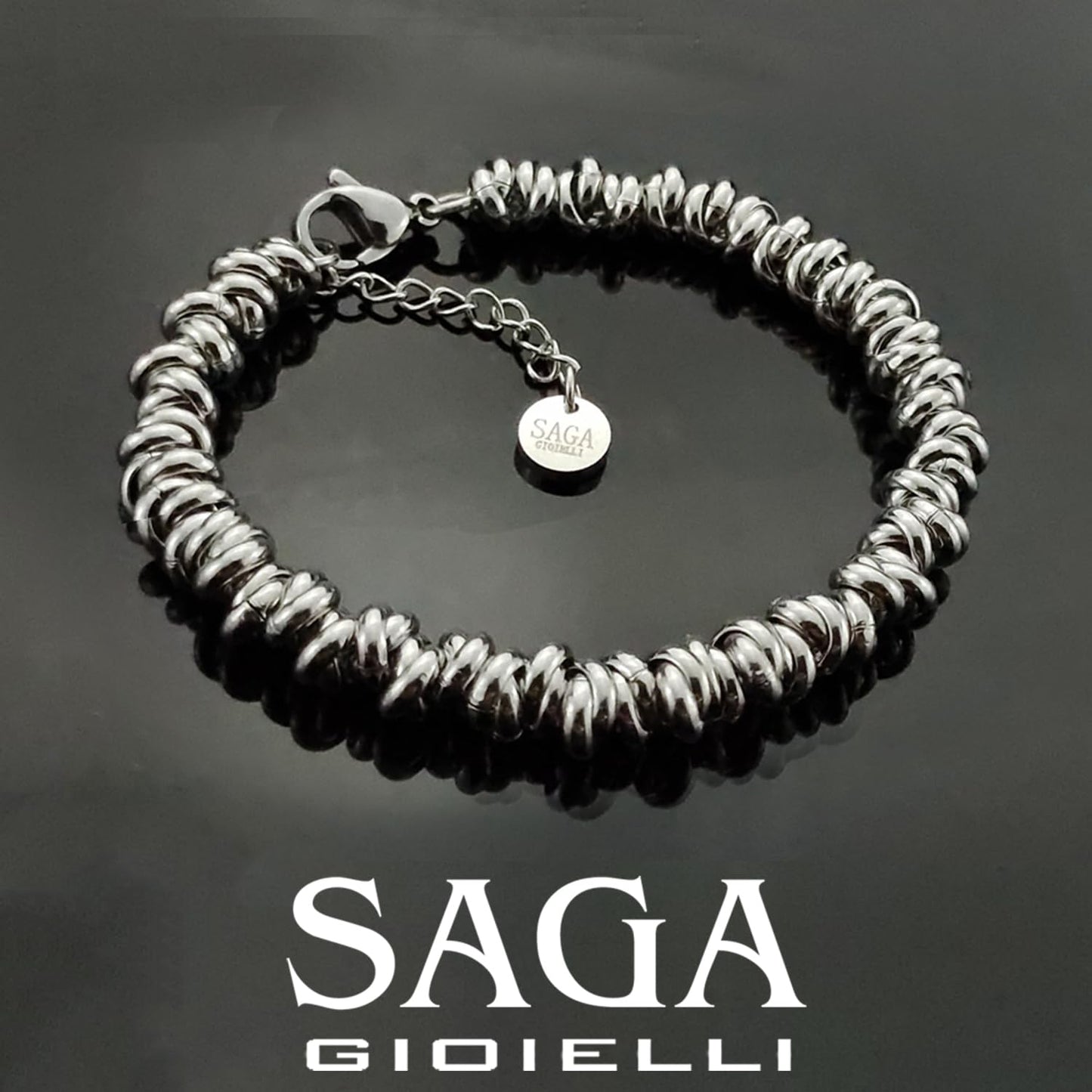 Bracciale da donna in acciaio intrecciato con nodi - My kingdom