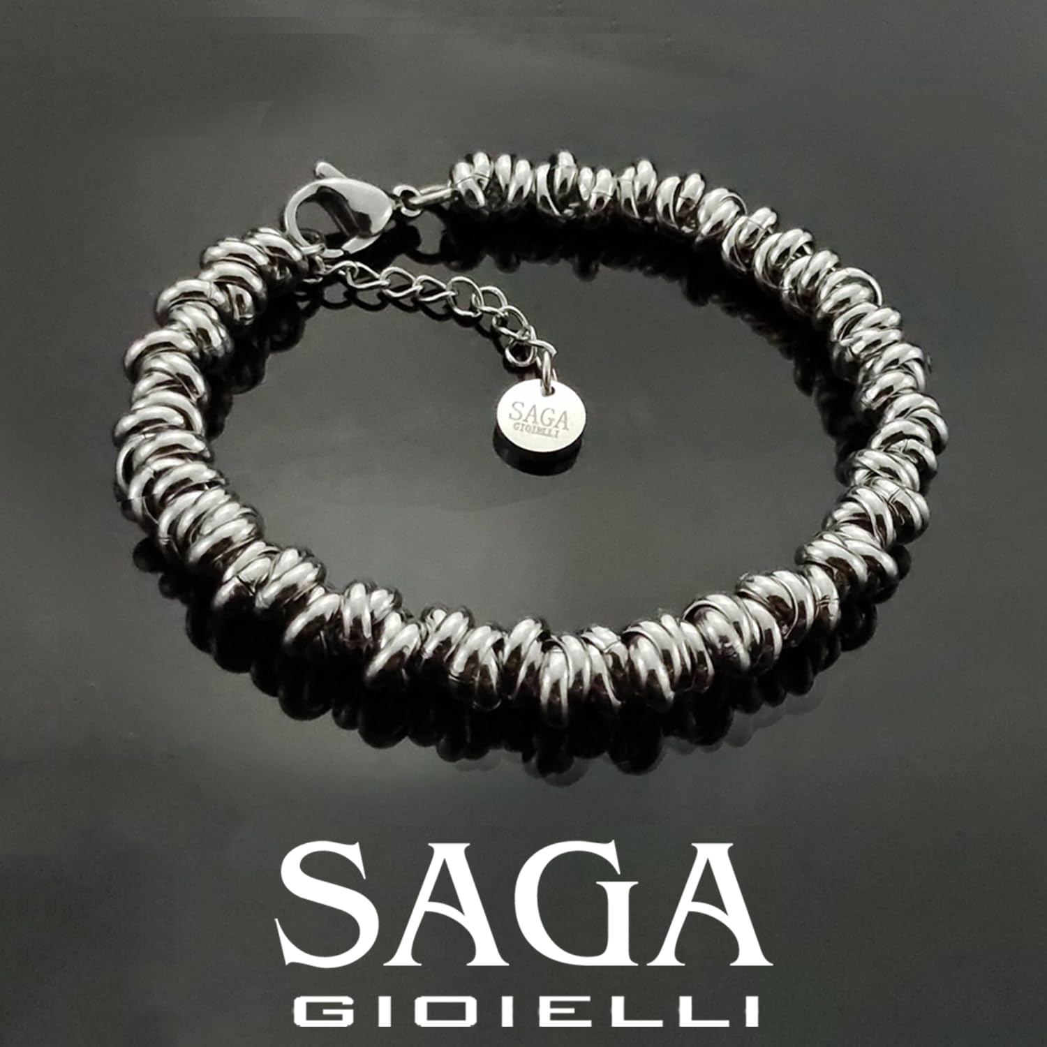 Bracciale da donna in acciaio intrecciato con nodi - My kingdom