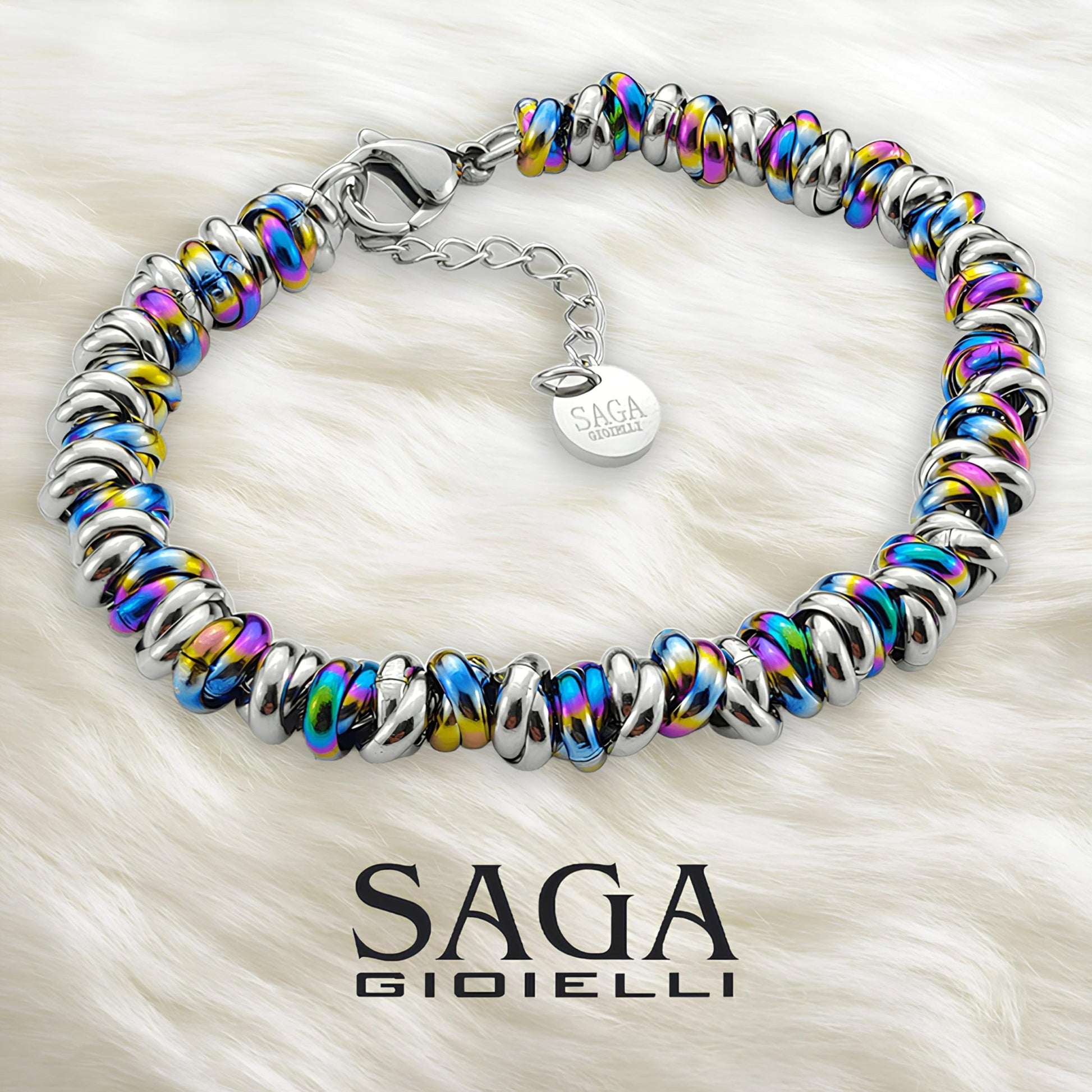 Bracciale da donna in acciaio intrecciato con nodi - My kingdom